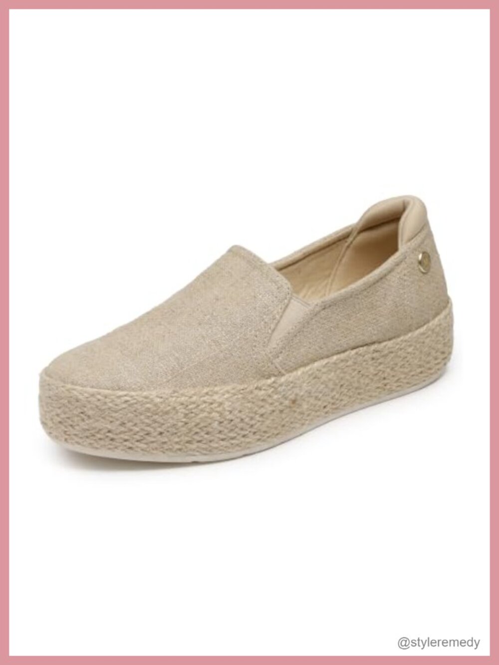 Vegan Canvas Slip-On Sneakers Memory Foam Espadrille Casual Comfort